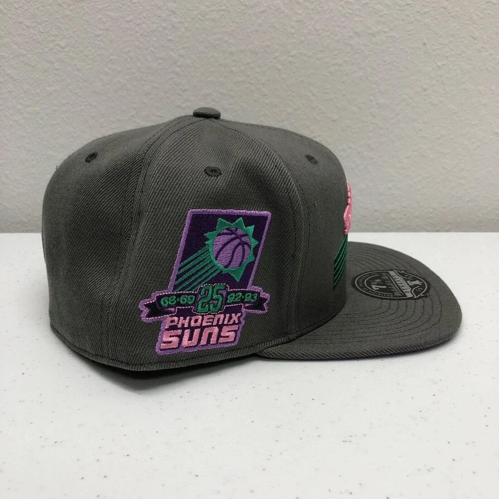Phoenix Suns Hat Cap Fitted Mens 7 3/8 Gray NBA HWC Basketball Mitchell & Ness